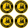 Qualified Forklift Driver Hard Hat Hardhat Decal Sticker Placard 2"W