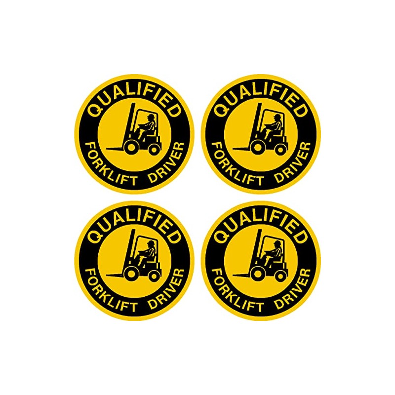Qualified Forklift Driver Hard Hat Hardhat Decal Sticker Placard 2"W