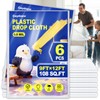 6 Pack Plastic Drop Cloths for Painting 9x12ft - Disposable