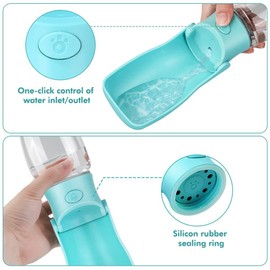 Dog Drinking Bottle, Foldable Dog Water Bottle with Drinking Dispenser for On the Go, Travel, Outdoor, Walking, BPA-Free for Dogs, Cats, Pets