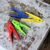 Set of 32 clothes pegs with wide surfaces on clip