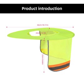 Asphodelia 4PCS Hard Hat Sun Shade,Full Brim High Visibility Sun Visor Neck Shade Full Brim with Reflective Strip for Hard Hat Accessories，Man& Woman
