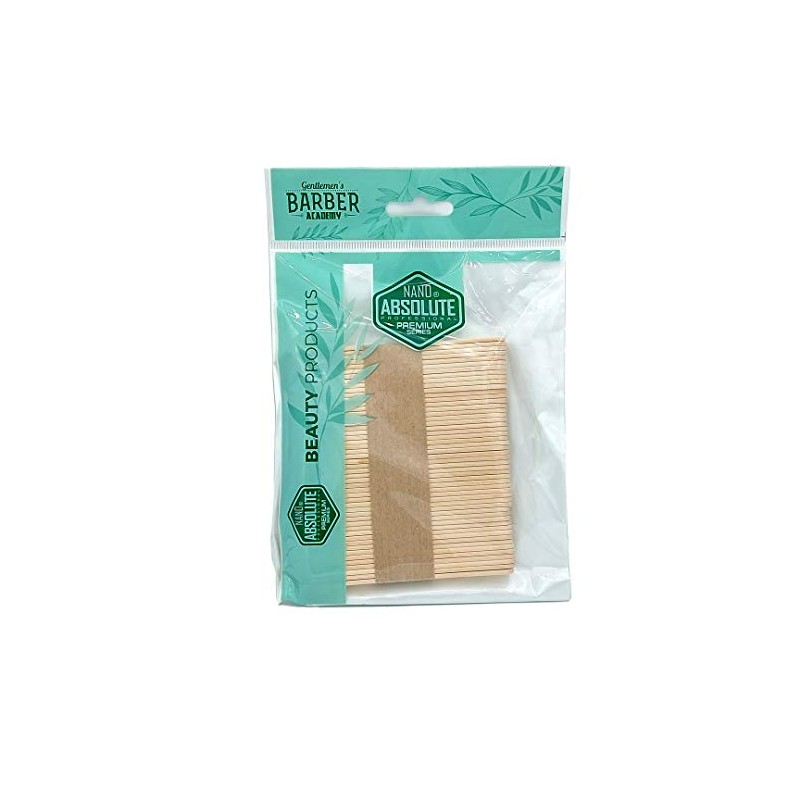 NANO ABSOLUTE Barber Mini Wooden Spatulas for Hair Removal, Eyebrow