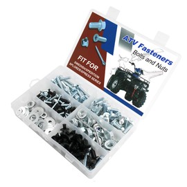 REARACE 200PCS ATV Bolts Kit, Fairing bodywork Plastics Bolts Kit Fit for Polaris Xpedition 325/425 00-02, Xplorer 300 96-98/400 96-02/500 97-00, Xpress 300 96-99/400 96-97