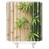 EVRCVAR Bamboo Shower Curtain Green Leaf Zen Spa Japanese Asian