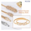 WERFORU Women Skinny Gold Belt Metal Belt For Dress Elastic