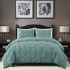 Chezmoi Collection Berlin Spa Blue Pinch Pleat King Comforter Set,
