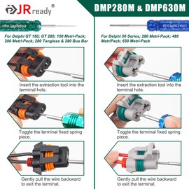 JRready ST5234 Pin Extractor Tool Set for AMP Super Seal1.5 /Metri Pack 150,280/TE 968880,968849/ JST Connector kit,Automotive Wire connectors Sealed Male/Female Terminal Removal Tool Kit 5PCS