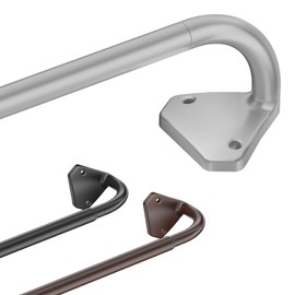 Barras de cortina opacas ajustables que no se oxidan, barra de cortina de 5/8 pulgadas de diámetro para ventanas, ideal para recámara, exterior (30-60 pulgadas, plateado)