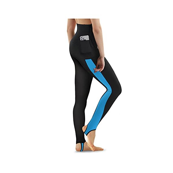 CtriLady Women's Wetsuit Pants 2mm Neoprene Snorkeling Leggings for Workout Swimming Surfing Canoeing Diving with Pocket (Blue, X-Large)