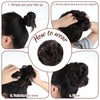 FdcLixuvol 1 Pack Messy Bun Hair Piece, Synthetic Wavy Curly