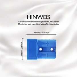 HISports 120A Anderson Stecker - Schnellverbindungs-Modular-Stromstecker für Auto, Wohnmobil, Wohnwagen, Camper, Boot (Passend für 2 AWG Kabel)