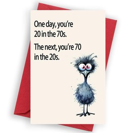 Funny 70th Birthday Card Gifts for Dad or Mom - 8"x5.3" Humorous Present for Seniors with Red Envelope - Perfect 70 Year Old Birthday Greeting (70th)