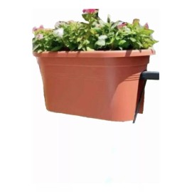 Maceta Para Barandal Balcón Color Terracota 3 Piezas