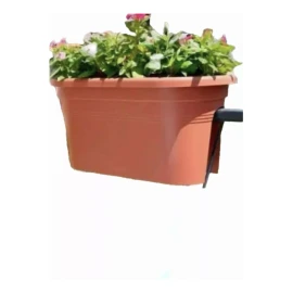 Maceta Para Barandal Balcón Color Terracota 3 Piezas