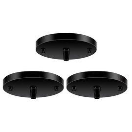 Metal Ceiling Rose Black Pendant Light Kits 12CM Flat Top for Ceiling Pendant Lighting Assembly (3pcs)