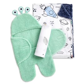 Evolur buybuy Baby AstroNap 3 pc Gift Set - Sherpa Sack Wrap, Bamboo Muslin Wrap & Velour Blanket