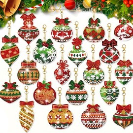 gotyou Diamond Painting, Christmas Pendant Children, Diamond Painting Christmas, 5D Christmas Diamond Painting Craft Set, Christmas Diamond Painting Key Pendant DIY Crafts