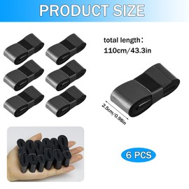 6 Pcs Tennis Racket Grip Tape, Compatible with Badminton Grip Tape, Wrap Your Racquet for High Performance Comfort for Anti Slip and Absorbent Grip (6 Grips, Black)