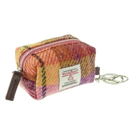 Glen Appin of Scotland Harris Tweed Micro Bag Fara LB2049-COL124, Peach and Purple Tartan, One Size, tartan, Unit size