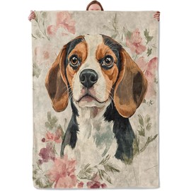 Beagle Dog Theme Blanket Gifts for Women Girls, Soft Warm Lightweight Flannel Throw Blankets for Living Room Home Sofa Travel Decor 50" x 60"