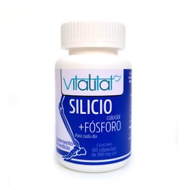 Vitalitat - Silicio coloidal + Fósforo | Promueve la formación de colágeno en hueso y cartílago | Bote con 60 cápsulas de 500 mg c/u