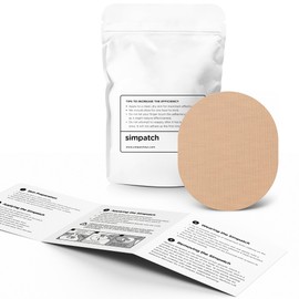 SIMPATCH Universal Adhesive Patch (25-Pack) - Waterproof Adhesive, CGM Patches (Beige)