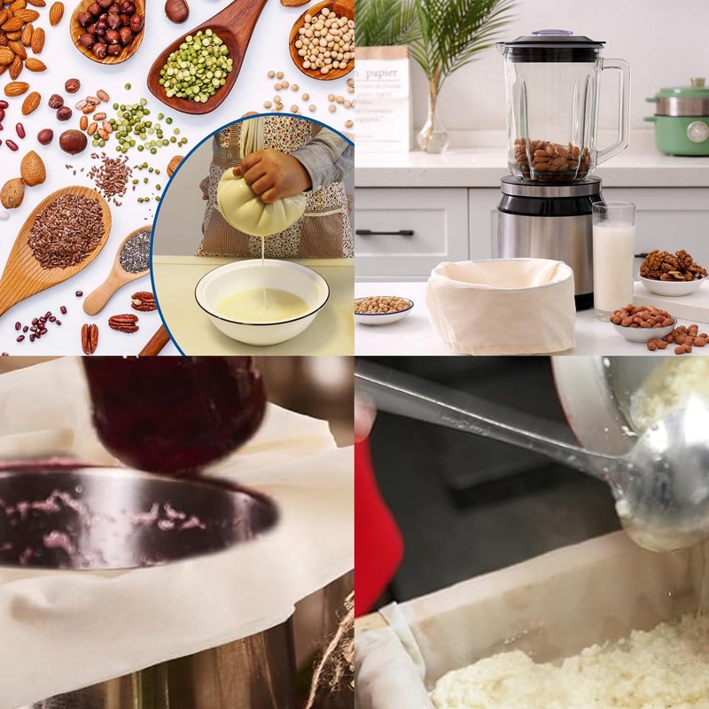 4PCS Nut Milk Bag 31 * 31CM, Reusable Cheese Cloth,