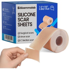 Bioemmalab- Láminas de silicona para cicatrices, cinta adhesiva de grado médico (rollo de 4 x 381 cm). Parches curativos para cesáreas, queloides, arrugas faciales, estrías y recuperación quirúrgica.