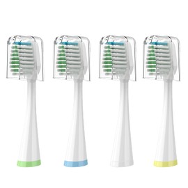 Replacement Toothbrush Heads for Waterpik Complete Care 5.0/9.0 (CC-01/WP-861), with Covers, 4 Count, White