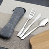 Knifefish Set of 4 Travel Cutlery Flatware Set with Case,