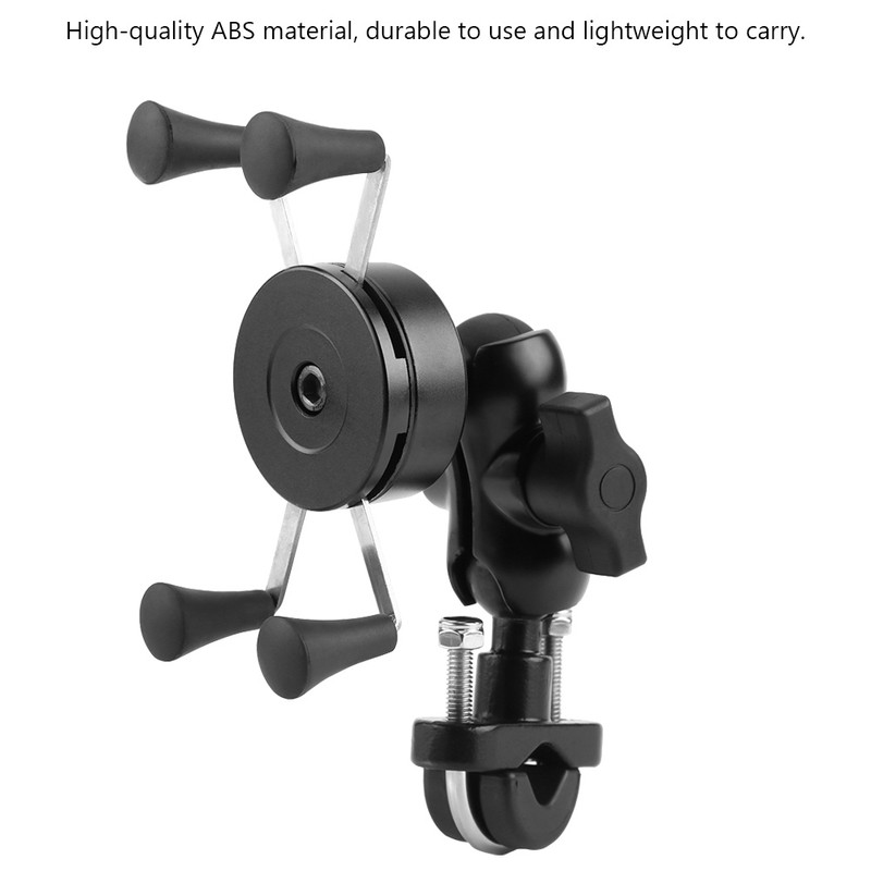 Motorcycle Bike Cell Phone Support 360 Degree Swivel Aluminium Alloy
