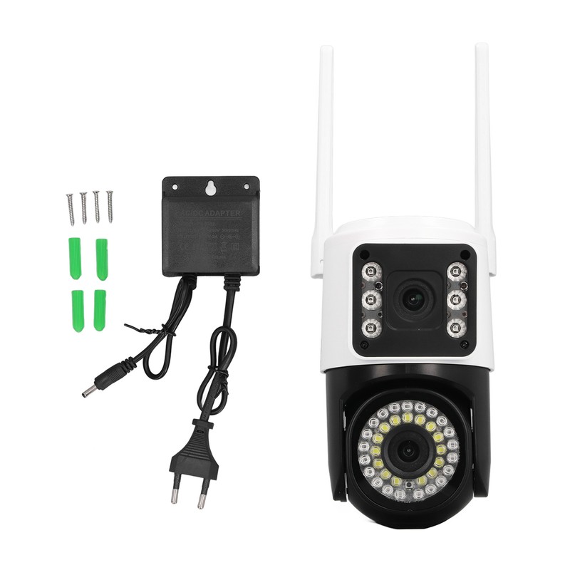 Dual Lens Security Camera HD 2MP Night Vision Motion Detection