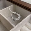 925 Sterling Silver Link Chain Fidget Rings with Dangle Bead