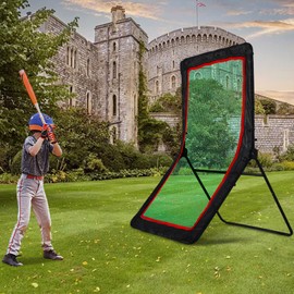 Pitch Back Baseball Volleyball Lacrosse Rebounder Net for Single Player, Pitchback Small Softball Baseball Rebounder Net, Volleyball Softball Mini Practice Net Rebounder Fielding Trainer Rebound Net