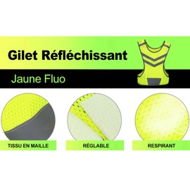 High Visibility Adjustable Reflective Safety Vest for Outdoor Sports, Cycling, Running, Hiking