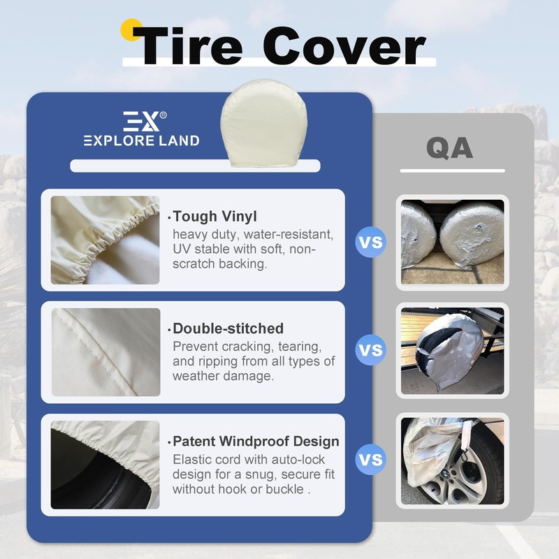Explore Land Tire Covers 2 Pack - Tough Tire Wheel