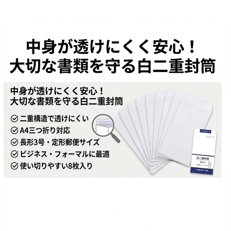 Envelopes Rectangular No. 3 White Double Layered Non See-through Mailing