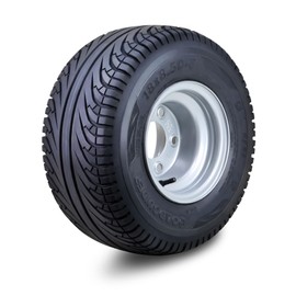 ROADGUIDER Golf Cart Tire Wheel Assembly 18X8.5-8 4-Ply w/ 5 Lugs on 4.5" PCD Silver Rim Installed -14039