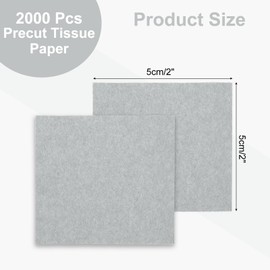 Rebower 2000 Pcs 2 Inch Tissue Paper Squares, Grey Tissue Squares Table Confetti Colorful Tissue Paper Bulk, [for DIY Projects, Art Supplies, Scrapbooking,Valentine's Day]