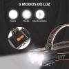 Maíz Lampara Led Minero Tactica Cabeza Recargable Usb Linterna