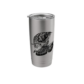 Fish Arowana Fisherman Angler Men Dad Angling Nature Fishing Stainless Steel Insulated Tumbler
