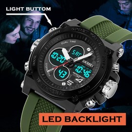 findtime Mens Sports Watch Digital Watches for Men 50M Waterproof Watches Mens Digital Watch for Outdoor Sports with LED Backlight