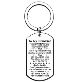 JMIMO Grandson Gifts Grandson Keyring from Grandad Grandma Nanny Grandson Birthday Gifts Graduation Christmas Inspirational Gift