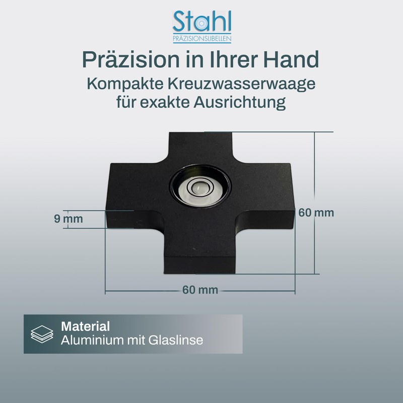 Stahl Präzisionslibellen Cross Spirit Level - Compact & Robust Spirit