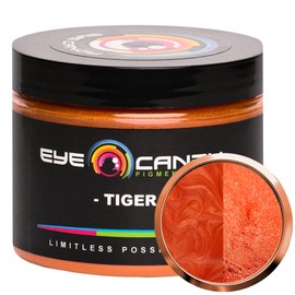 Eye Candy Pigments Premium Orange Mica Powder - Tiger (50gr) - for Epoxy, Resin, Soap, Paint, Woodworking, Acrylic Pouring, Bath Bombs, Fishing Lures - DIY Arts and Crafts Additive