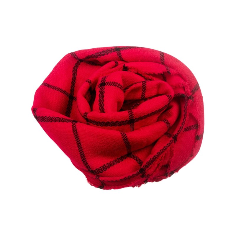 iB-iP Women's Checked Warm Large Oversized Scarf, red
