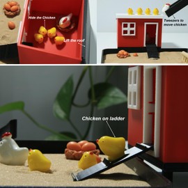 MildLion Chicken Zen Garden - DIY Home Office Decor Kit - Funny Gift for Stress Relief and Fidgeting - Desk Accessory and Sand Box Included