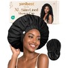 YANIBEST Extra Large Satin Shower Cap Waterproof Reusable Cap for