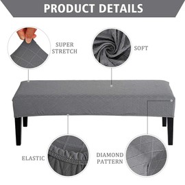 Balana - Fundas de banco de comedor jacquard con elastano, funda tapizada de elastano elástico, protector de asiento extraíble y lavable para sala de estar, cocina